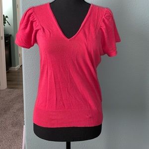 2/$13 Gap Pink V Neck Short Sleeve Sweater